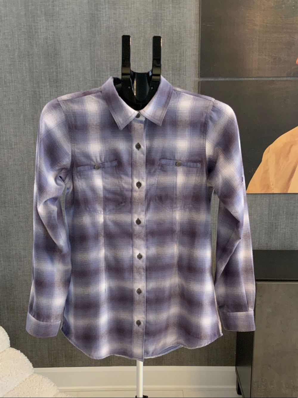 Royal Robbins Purple Plaid Button-Up Shirt S